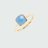 Mondello Blue Chalcedony Gold Vermeil Ring-Auree Jewellery