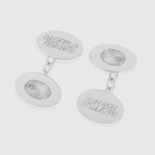 Northcote Sterling Silver Fingerprint Cufflinks-Auree Jewellery