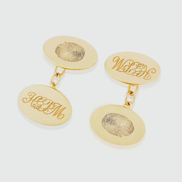 Northcote 9ct Yellow Gold Fingerprint Cufflinks-Auree Jewellery