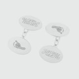 Bellevue Sterling Silver Footprint Cufflinks-Auree Jewellery