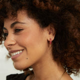 Ortigia Fuchsia Chalcedony Hoop Earrings-Auree Jewellery