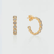 Ortigia Labradorite & Gold Vermeil Hoop Earrings-Auree Jewellery