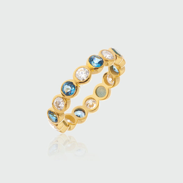 Limited Edition | London Topaz & Moissanite Gold Vermeil Ring-Auree Jewellery