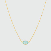 Pollara Aqua Chalcedony & Gold Vermeil Beaded Necklace