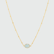 Pollara Moonstone & Gold Vermeil Beaded Necklace-Auree Jewellery