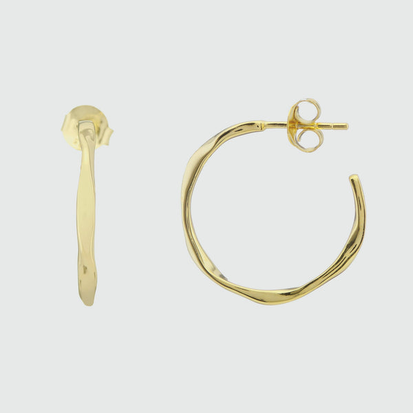 Ronda Piccolo Polished Gold Vermeil Hoop Earrings-Auree Jewellery