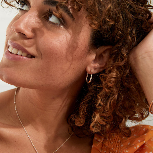 Ronda Piccolo Polished Sterling Silver Hoop Earrings-Auree Jewellery
