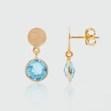 Salina Gold Vermeil Disc & Blue Topaz Earrings-Auree Jewellery