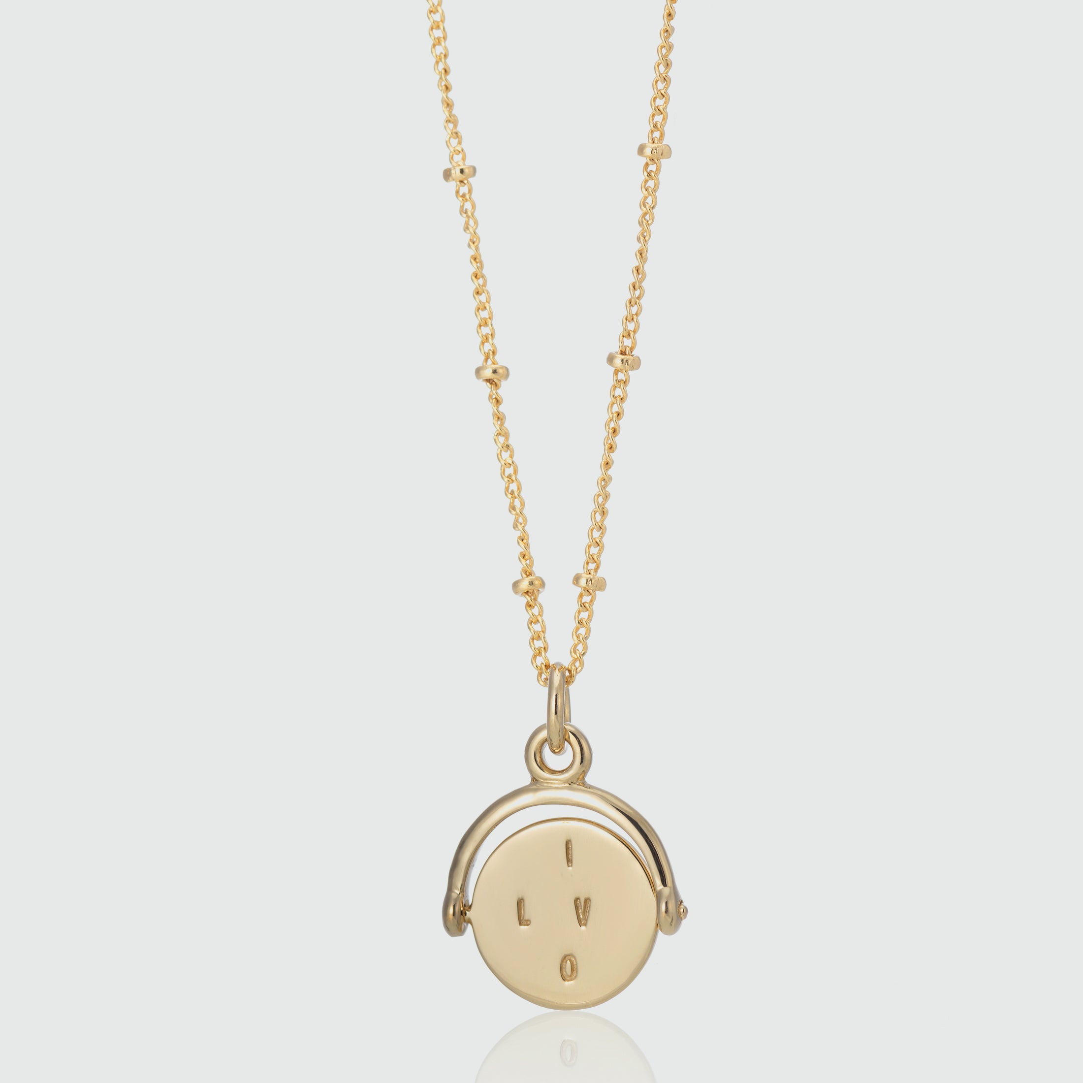 Gold Spinner Necklace I Love You Auree Jewellery
