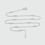 Sofia 18" Sterling Silver & Cubic Zirconia Short Necklace-Auree Jewellery