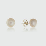 Seville White Pearl & Gold Vermeil Stud Earrings-Auree Jewellery