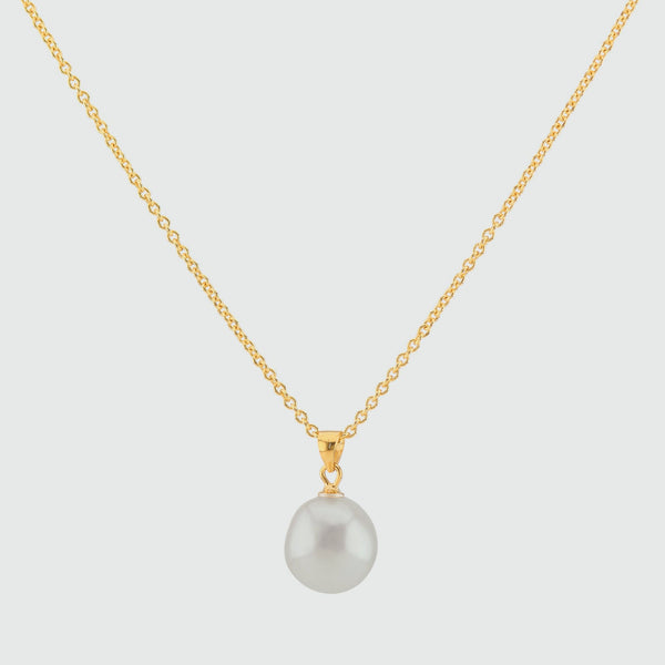 Triora Baroque Pearl & 18ct Gold Vermeil Pendant-Auree Jewellery