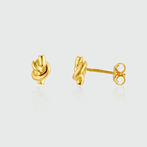 St Ives Gold Vermeil Knot Stud Earrings-Auree Jewellery