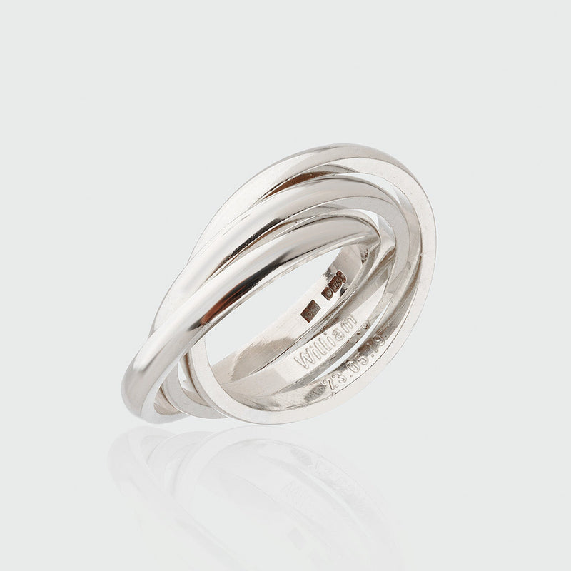 Knightsbridge Sterling Silver Russian Wedding Ring-Auree Jewellery