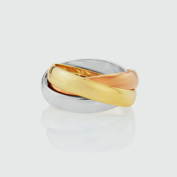 Walton Three Colour Gold Russian Wedding Ring 4mm-Auree Jewellery