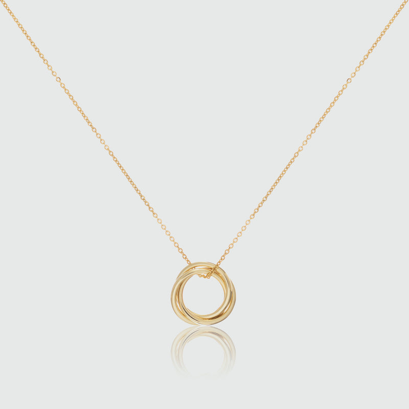 Knightsbridge Yellow Gold Vermeil Russian Wedding Ring Necklace-Auree Jewellery
