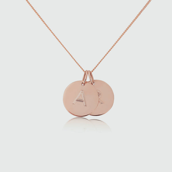 Westbourne 9ct Rose Gold Disc Duo Necklace-Auree Jewellery