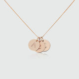 Westbourne 9ct Rose Gold Disc Trio Necklace-Auree Jewellery