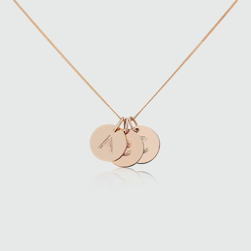 Westbourne 9ct Rose Gold Disc Trio Necklace-Auree Jewellery