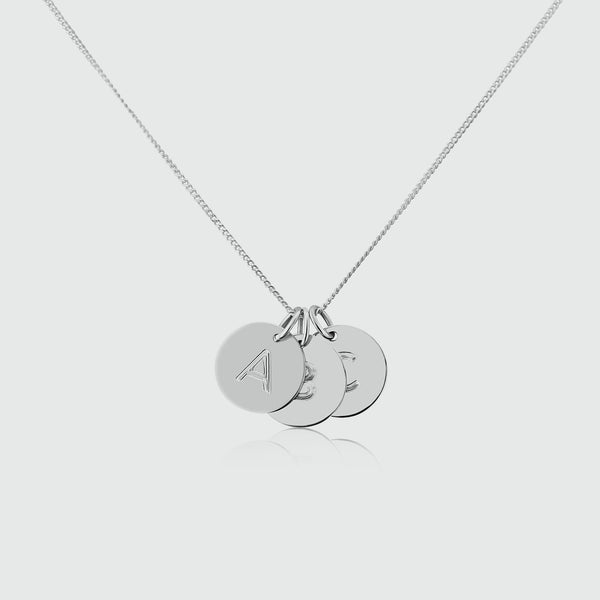 Westbourne 9ct White Gold Disc Trio Necklace-Auree Jewellery