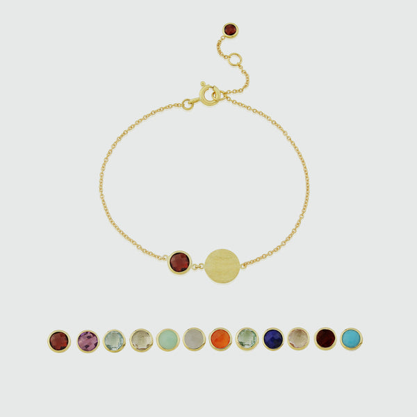 Bali 9ct Gold Birthstone Bracelet-Auree Jewellery