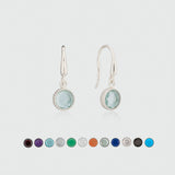Barcelona Sterling Silver Birthstone Hook Earrings-Auree Jewellery