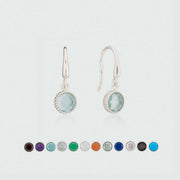 Barcelona Sterling Silver Birthstone Hook Earrings-Auree Jewellery