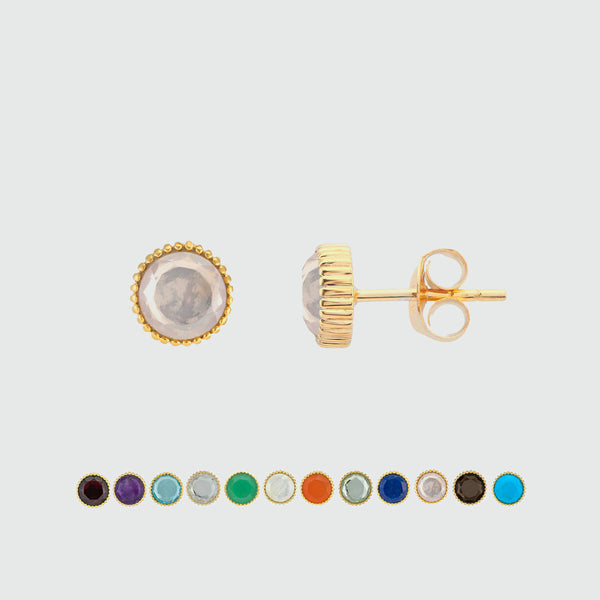 Barcelona Gold Vermeil Birthstone Stud Earrings-Auree Jewellery