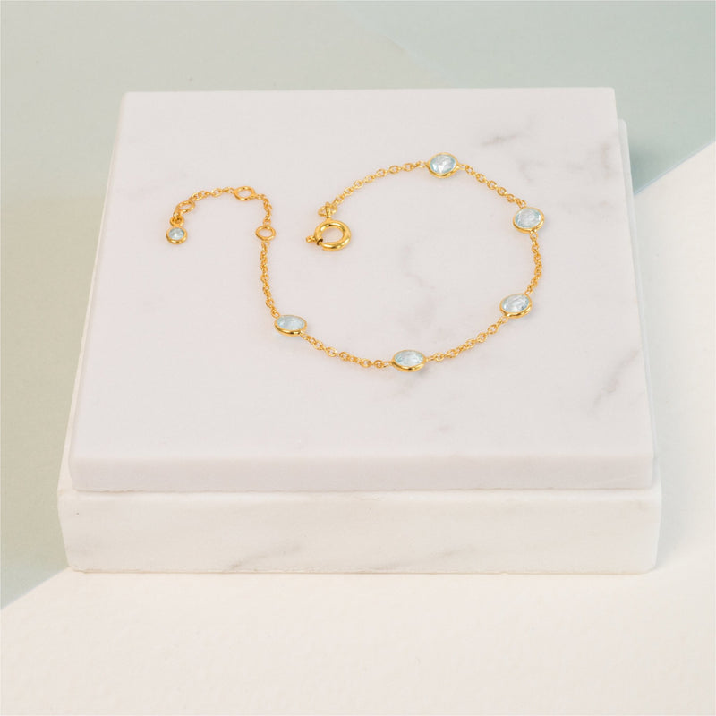 Antibes Blue Topaz & Gold Vermeil Bracelet-Auree Jewellery