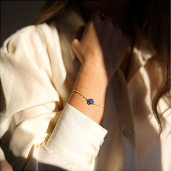 Barcelona September Lapis Lazuli Birthstone Bracelet-Auree Jewellery