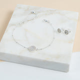 Barcelona Silver June Moonstone Birthstone Bracelet-Auree Jewellery
