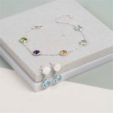 Chennai Multi Gemstone & Sterling Silver Bracelet-Auree Jewellery