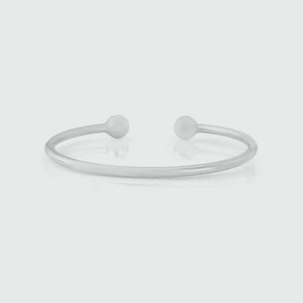 Curzon Sterling Silver Torque Bangle-Auree Jewellery