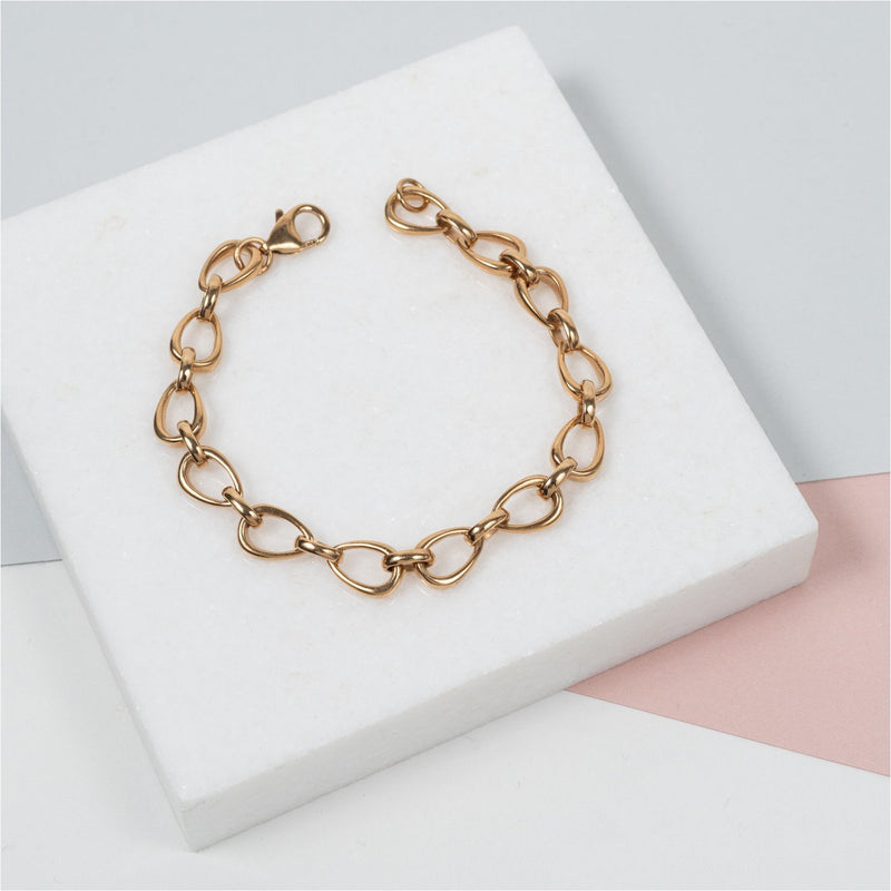 Egerton Gold Vermeil Raindrop Link Bracelet-Auree Jewellery