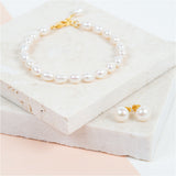 Gloucester White Freshwater Pearl & Gold Vermeil Bracelet-Auree Jewellery