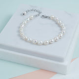 Gloucester White Freshwater Pearl & Sterling Silver Bracelet-Auree Jewellery