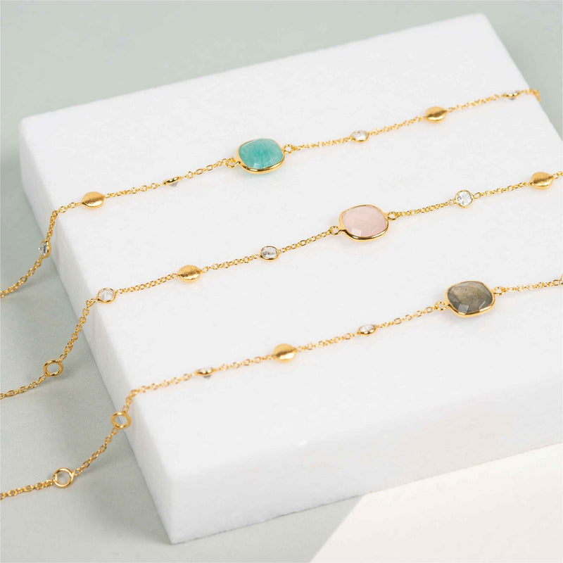 Iseo Pink Chalcedony & Gold Vermeil Bracelet-Auree Jewellery