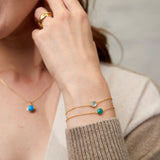 Brooklyn Aqua Chalcedony & Gold Vermeil Bracelet-Auree Jewellery