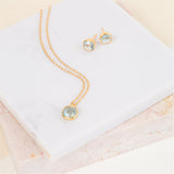 Brooklyn Blue Topaz & Gold Vermeil Jewellery Set-Auree Jewellery