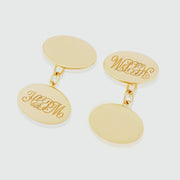 Grafton 9ct Yellow Gold Oval Cufflinks-Auree Jewellery