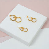 Alhambra Piccolo Twisted Gold Vermeil Hoop Earrings-Auree Jewellery