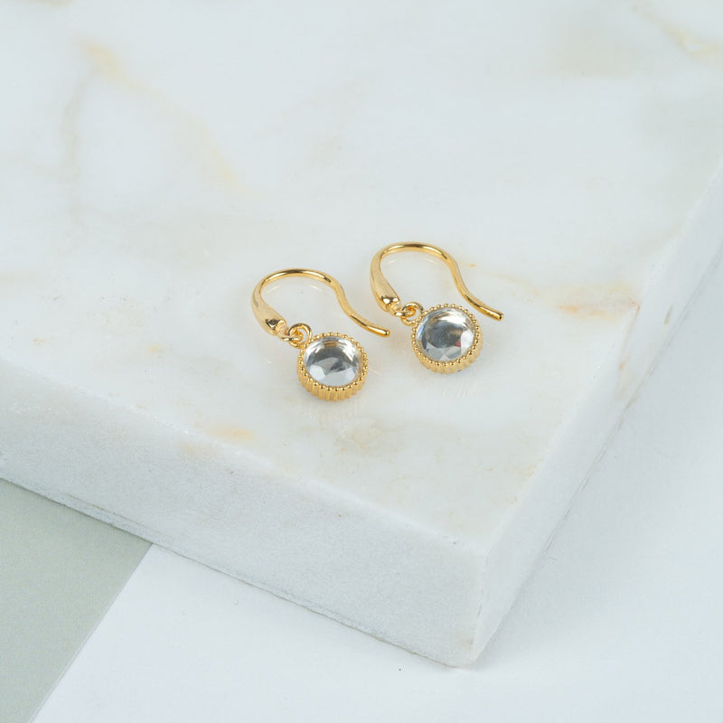 Barcelona April Crystal Birthstone Hook Earrings-Auree Jewellery