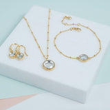 Barcelona April Crystal Birthstone Hook Earrings-Auree Jewellery