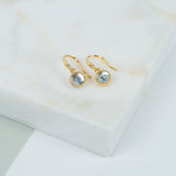 Barcelona August Green Amethyst Birthstone Hook Earrings-Auree Jewellery