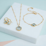 Barcelona August Green Amethyst Birthstone Hook Earrings-Auree Jewellery