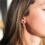 Barcelona February Amethyst Birthstone Stud Earrings-Auree Jewellery