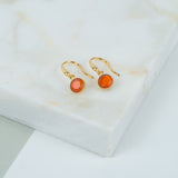 Barcelona July Carnelian Birthstone Hook Earrings-Auree Jewellery