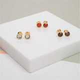 Barcelona July Carnelian Birthstone Stud Earrings-Auree Jewellery
