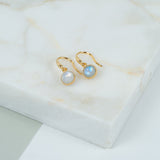 Barcelona June Moonstone Birthstone Hook Earrings-Auree Jewellery
