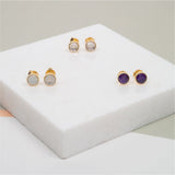 Barcelona June Moonstone Birthstone Stud Earrings-Auree Jewellery